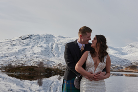 Bride and Groom reflections in Glencoe