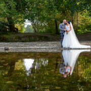 Bride and Groom reflection